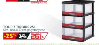 Gifi Tour 3 Tiroirs 25 L offre