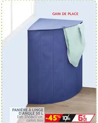Gifi Panière à Linge D'angle 50 L offre