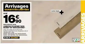 Brico Dépôt LAME PVC À CLIPSER "BOIS BLOND" OU "BOIS NATUREL" offre