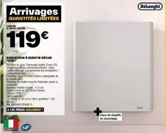 Brico Dépôt RADIATEUR À INERTIE SÈCHE "CIEL" offre