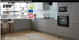 Brico Dépôt CUISINE "BALSAMITA" GRIS MAT offre