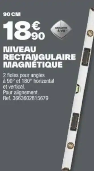NIVEAU RECTANGULAIRE MAGNÉTIQUE