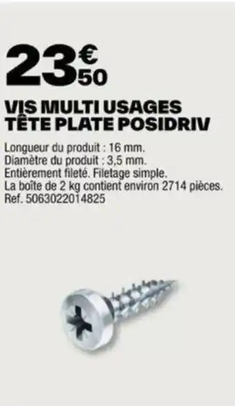 VIS MULTI USAGES TÊTE PLATE POSIDRIV