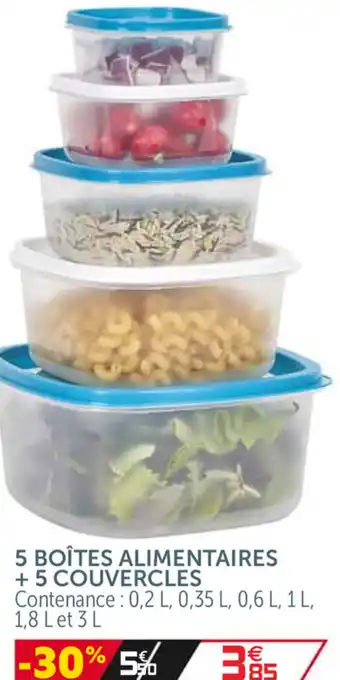 Gifi 5 Boîtes Alimentaires + 5 Couvercles offre