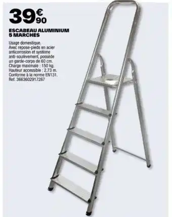 Brico Dépôt ESCABEAU ALUMINIUM 5 MARCHES offre