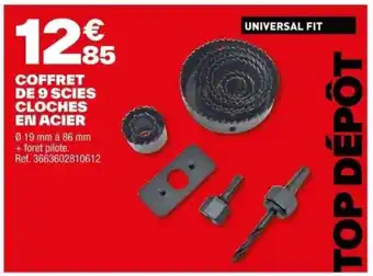 Brico Dépôt COFFRET DE 9 SCIES CLOCHES EN ACIER offre