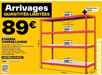 Brico Dépôt ÉTAGÈRE CHARGE LOURDE offre