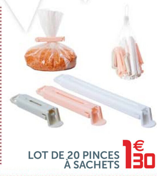 Promo Lot de 20 Pinces à sachets chez Gifi