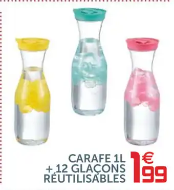 Gifi Carafe 1 L + 12 Glaçons Réutilisables offre