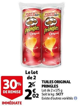 Auchan Pringles tuiles original offre