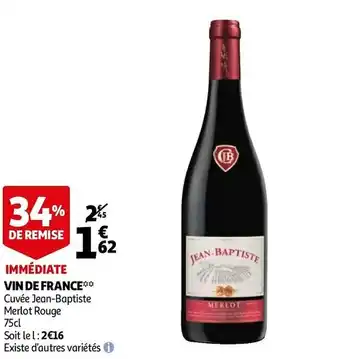 Auchan Cuvée jean-baptiste vin de france offre