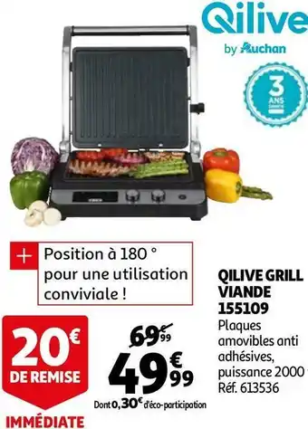 Auchan Qilive grill viande 155109 offre