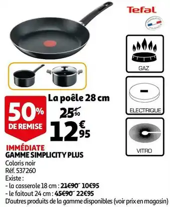 Auchan Tefal gamme simplicity plus offre