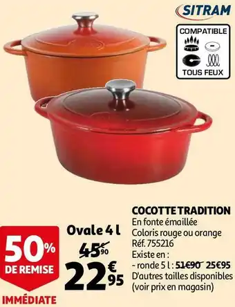 Auchan Sitram cocotte tradition offre