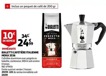 Auchan Bialetti cafetière italienne moka 3536 offre