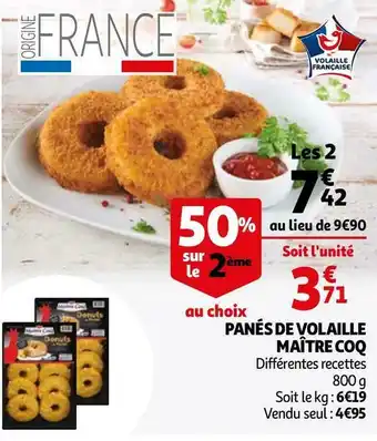 Auchan Maître coq panés de volaille offre