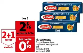 Auchan Barilla pâtes offre