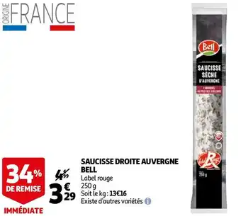 Auchan Bell / label rouge saucisse droite auvergne offre