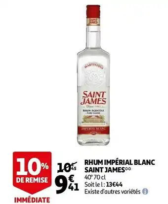 Auchan Saint james rhum impérial blanc offre