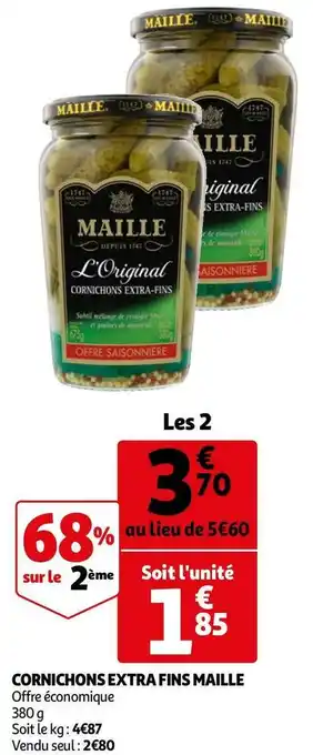 Auchan Maille cornichons extra fins offre