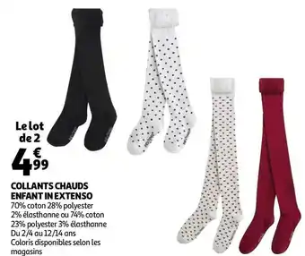 Auchan In extenso collants chauds enfant offre