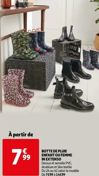 Promo In extenso botte de pluie enfant ou femme chez Auchan