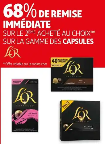 Auchan L'or bon plan sur la gamme des capsules de la marque l'or offre