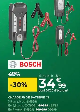 Feu Vert Bosch chargeur de batterie c1 offre
