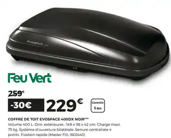 Feu Vert Feu vert coffre de toit evospace 400dx noir offre