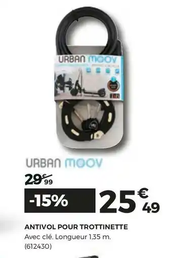 Feu Vert Urban moov antivol pour trottinette offre