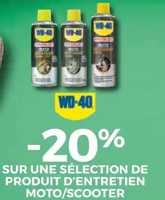 Feu Vert Wd-40 bon plan sur une sélection de produit d’entretien moto/scooter de la marque wd-40 offre