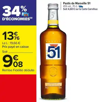 Carrefour Market Pastis 51 pastis de marseille 51 offre