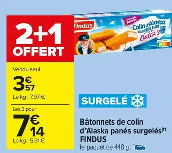 Carrefour Market Findus bâtonnets de colin d’alaska panés surgelés offre