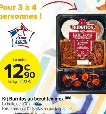 Carrefour Market Kit burritos au bœuf tex-mex offre