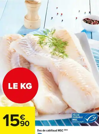 Carrefour Market Dos de cabillaud msc offre
