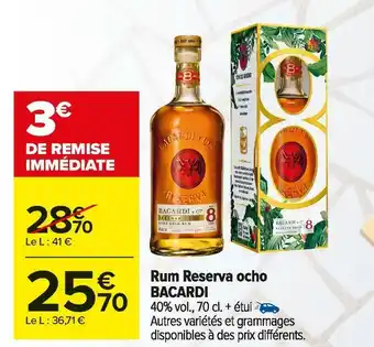 Carrefour Market Bacardi rum reserva ocho offre