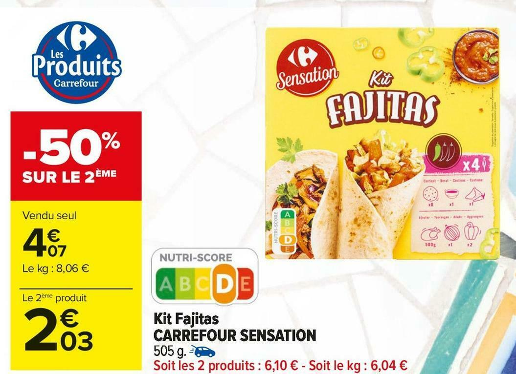 Promo Carrefour sensation kit fajitas chez Carrefour Market