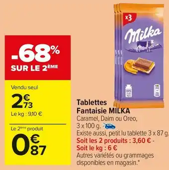 Carrefour Market Milka tablettes fantaisie offre