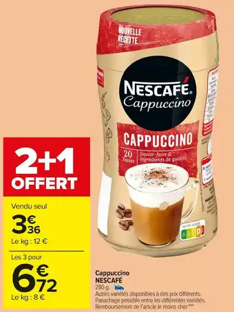 Carrefour Market Nescafé cappuccino offre