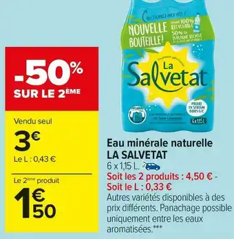 Carrefour Market La salvetat eau minérale naturelle offre