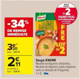 Carrefour Market Knorr soupe offre