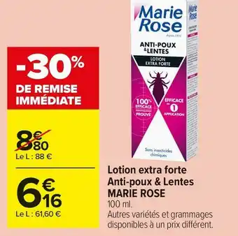 Carrefour Market Marie rose lotion extra forte anti-poux & lentes offre