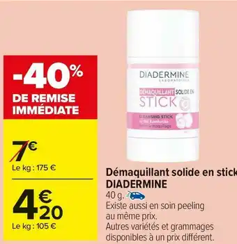 Diadermine démaquillant solide en stick
