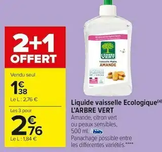 L’arbre vert liquide vaisselle ecologique