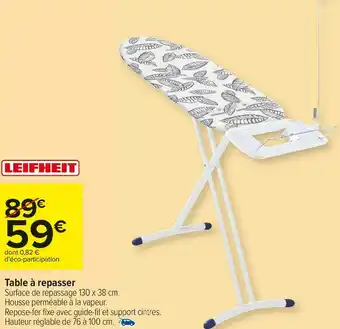 Carrefour Market Leifheit table à repasser offre