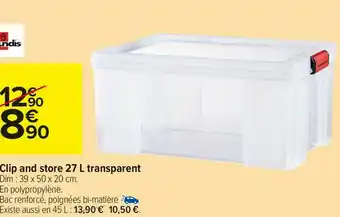 Clip and store 27 l transparent