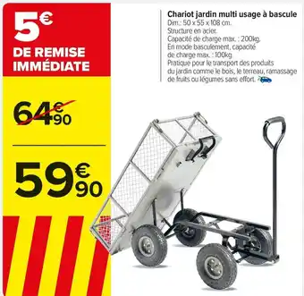 Carrefour Market Chariot jardin multi usage à bascule offre