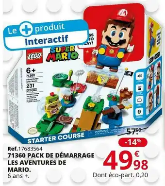 Maxi Toys Lego pack de démarrage les aventures de mario offre