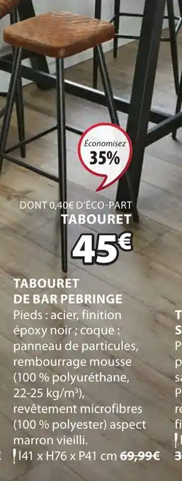 JYSK Tabouret de Bar Pebringe offre