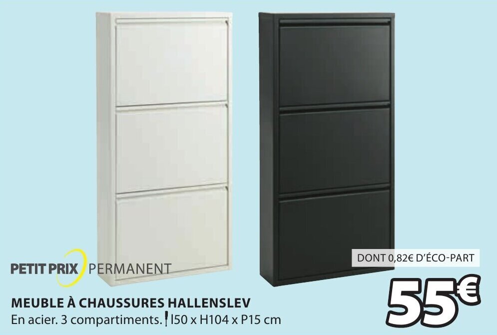 Promo Meuble à Chaussures Hallenslev chez JYSK